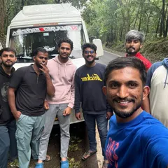 A group selfie with our trusty vehicle. We ensure safe and reliable transportation for all our trips.