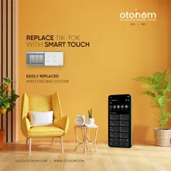 Replace your old "tik-tok" switches with our elegant smart touch panels. Our system is designed for easy replacement, instantly upgrading your room's look and functionality.