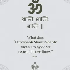 What does "Om Shanti Shanti Shanti" mean? This post begins to explain the meaning behind one of the most basic and peaceful mantras in the Vedas.