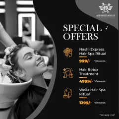 Treat yourself to one of our special hair spa rituals. We offer the Nashi Express Hair Spa, a full Hair Botox Treatment, or the Wella Hair Spa Ritual to rejuvenate your locks.