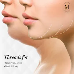 A thread lift is a great non-surgical option for tightening and lifting the skin on the neck. The threads stimulate collagen, which improves the skin’s firmness and texture over time.