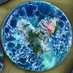 Gift your loved one an island of your heart. This heart-shaped island resin coaster is a perfect, handmade romantic gift.