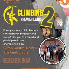 Our Climbing Premier League is the ultimate team challenge. This poster gives you a glimpse of the action. You can form a team of four or register solo and we'll help you find a crew to compete for the top spot.