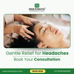 If headaches and migraines are affecting your daily life, my Ayurvedic therapies offer natural and effective relief. This image shows a relaxing head massage, part of a holistic treatment plan to help you find peace and calm.