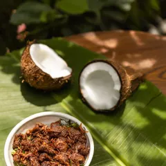 This is a shot of my Beef Ullarthu, taken to celebrate the opening of my new café, Coracle. After years of running Travancore Tasties from home, it's a dream come true to have a space to share my South Indian heritage cooking with more people.