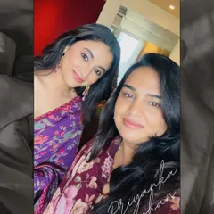 A quick selfie with the lovely Priyanka Mohan after getting her ready. These moments are a cherished part of my journey as a celebrity makeup artist in Bangalore.