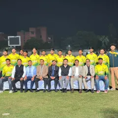 The official Jamia cricket team squad photo with university officials and guests from the DDCA. I coordinate these official gatherings to boost team morale and secure support for upcoming tournaments.
