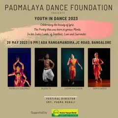 An announcement for the "Youth in Dance 2023" festival, where I presented "Karunaada Maanye." I enjoy performing in festivals that celebrate poetry and lyricism in dance.