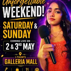 Here is the official event poster for a weekend long promotion I hosted at I-thum's Galleria Mall. Being the face of a mall's live event means promising a weekend full of energy, live performances, and fun for everyone.