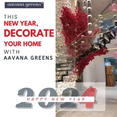 This New Year, decorate your home with Aavana Greens. A statement piece like this red tree can bring joy and color to your celebrations.