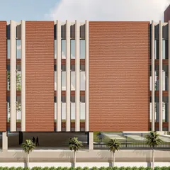 This is a rendering of an industrial unit designed for green certification. We've used vertical louvers to shield the west-facing facade from harsh sun, reducing cooling costs, while the combination of insulated walls and optimized windows ensures energy efficiency year-round.