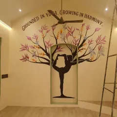 For this yoga studio, the goal was to create a serene and inspiring atmosphere. I designed a nature-themed mural that combines the calming presence of a tree with the graceful form of a yoga pose, reminding practitioners to stay grounded while they grow.
