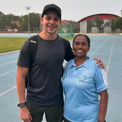 With the legendary P.T. Usha at a workshop. It's always inspiring to be in the presence of athletes who have reached the pinnacle of Indian sports.