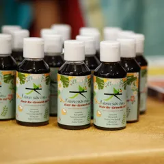A fresh batch of my Hair Re-Growth oil, bottled and ready to be sent out. I make sure every bottle is filled with the same potent, herbal goodness that my customers have come to love for controlling hair fall.