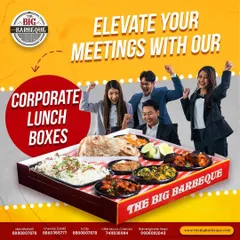 Happy teams are well-fed teams. This image shows colleagues celebrating over one of our large corporate meal boxes, perfect for team lunches, meetings, and office parties.