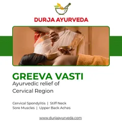 Greeva Vasti is our focused therapy for the cervical region. It effectively eases the stiffness and pain associated with cervical spondylitis, sore muscles, and upper back aches, promoting better neck mobility.