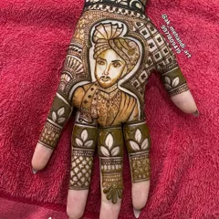 To complement the bride's portrait, here is the groom's portrait on the other hand, complete with his turban and sherwani details.