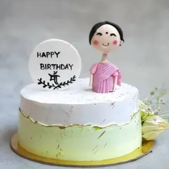 For the one who deserves the world. This elegant fault-line cake with a custom fondant topper was made for a very special mom's birthday. I can create personalized toppers to capture the essence of your loved ones.