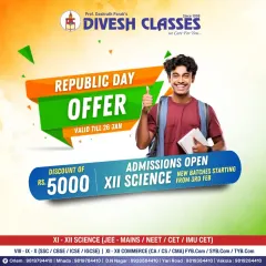Our Republic Day offer provides a special discount on XII Science admissions. We create opportunities for every student to access quality education for their board and entrance exam preparation.