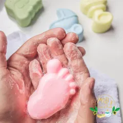 I believe bath time should be fun and safe for little ones. My handcrafted natural soaps are SLS and Paraben free, made with gentle ingredients. This baby foot soap shows the rich lather and care I put into each bar, perfect for baby shower return gifts.