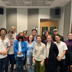 A photo with the wonderful students after giving a guest lecture on Tabla and Indian rhythm at New York University (NYU). It was a full-circle moment to go from being a student to a guest lecturer.