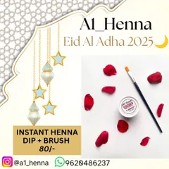 My Instant Henna Dip and Brush set is the perfect companion for my stencils. Just dip the brush and paint over the stencil for a smooth, even application.