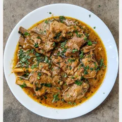 My Bannur Mutton Saaru is a rich and luscious curry that defines the Old Bangalore Naati style. I use fatty, succulent cuts from the neck, shoulder, and chest of the lamb, slow-cooked with traditional spices.