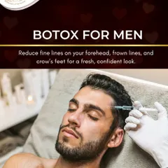 Botox is an effective treatment for men looking to reduce fine lines. It can smooth forehead lines, frown lines, and crow's feet for a fresher, more confident appearance.