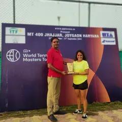 Another one of our players securing a double title at an ITF Masters event. Her consistent performance is a direct result of her dedication to the process.