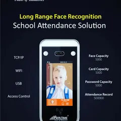 We offer modern security solutions for schools, including this long-range face recognition system for attendance. It provides a touchless and efficient way to log student attendance, enhancing both safety and administrative productivity.