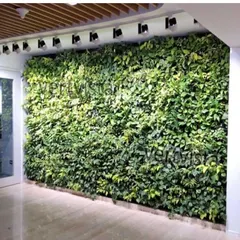 This full-scale green wall gives the company's reception area a green facelift. By incorporating a vertical garden, the brand showcases its commitment to sustainability and employee wellness.