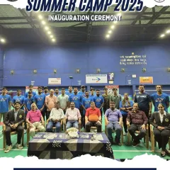 Team Thane Badminton Academy at the inauguration of our 33rd National Level Summer Badminton Training Camp. Our dedicated coaches and staff are ready to guide the next generation of champions.