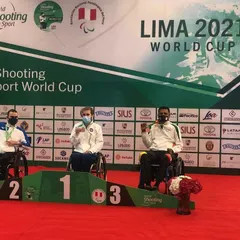 Our athlete Sriharsha Devaraddi on the podium at the Para Shooting Sport World Cup in Lima, Peru. His achievement is a powerful reminder that determination overcomes all obstacles.