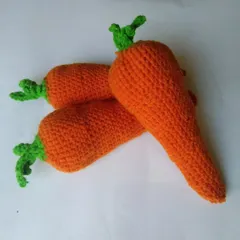 A bundle of my crochet amigurumi carrots. These are popular as photoshoot props, especially for bunny-themed sessions, and are also safe for babies to hold.