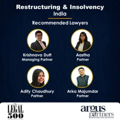 The Legal 500 specifically recommends our core Restructuring & Insolvency team. This image features myself, Aastha, Adity Chaudhury, and Arka Majumdar, the key partners who drive our strategy and client success in this practice area.