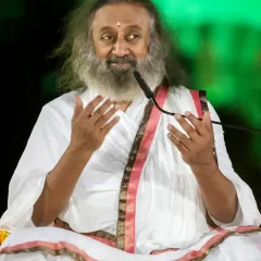 Gurudev addressing the gathering on India's 79th Independence Day. His words echo the spirit and pride of the nation, inspiring everyone present.
