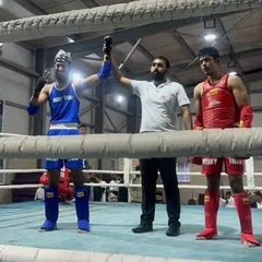 The moment a fighter's hand is raised in victory. This is the result of countless hours of dedication, sweat, and discipline in the gym.