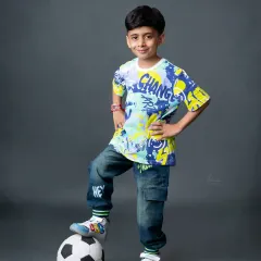 A confident pose from this 7-year-old, showing that photoshoots can be fun and cool at any age.