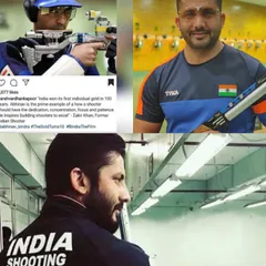 A collage showing my journey as a shooter and coach for the Indian team. My own experience as an international competitor, inspired by legends like Abhinav Bindra, informs my coaching philosophy.