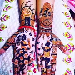 I love creating personalized mehendi that tells your story. This design features a couple motif, making it a special choice for an engagement or Karva Chauth celebration.
