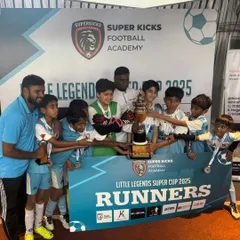 Our U12 team proudly posing as runners-up after a hard-fought final. Every tournament is a chance to learn and grow, and these boys showed incredible heart and determination.