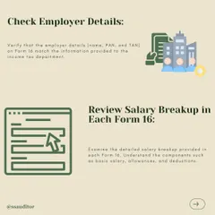 When you have multiple Form 16s, it is important to check employer details and review the salary breakup in each. This ensures all information provided to the income tax department is accurate.