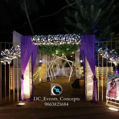 The same Roce ceremony entrance, showing how the lighting creates a warm and inviting path into the event space.