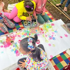 Who knew you could paint with bubbles? In our Bubble Art Party, we mix color, soap, and a lot of fun to create beautifully unpredictable patterns. It's a perfect example of our process art approach, where the experiment is the masterpiece.