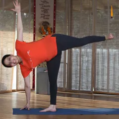 In Ardha Chandrasana (Half Moon Pose), I find a moment of balance and awakening. Each pose in Iyengar yoga is a journey to inner peace.