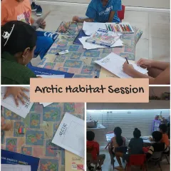 Our Arctic Habitat session started with an engaging discussion and worksheets. We believe in building a strong foundation of knowledge before diving into creative activities, which helps children learn and retain facts better.