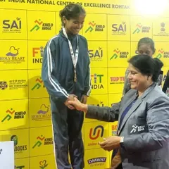 A proud moment for our academy as my student receives her gold medal on the podium at the Khelo India Sub-Junior National Championship. This is what we strive for every day.