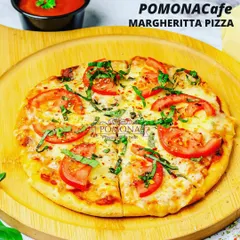 A classic Margherita pizza, handcrafted with a thin crust, rich tomato sauce, fresh mozzarella, and basil. It's a timeless favorite, perfect for a simple and satisfying meal.