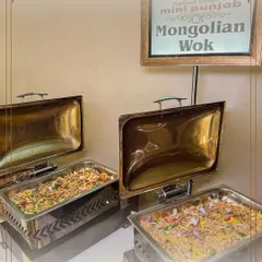 A glimpse of our Mongolian Wok station, where guests can enjoy delicious and customized stir-fried noodles and rice, prepared fresh by our skilled chefs.