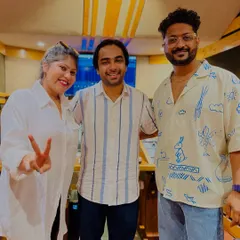 In the studio with my collaborators after a beautiful sitar session for an upcoming Navratri release. I truly enjoy working with vocalists and composers on devotional songs.